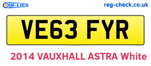 VE63FYR are the vehicle registration plates.
