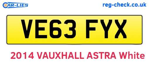 VE63FYX are the vehicle registration plates.