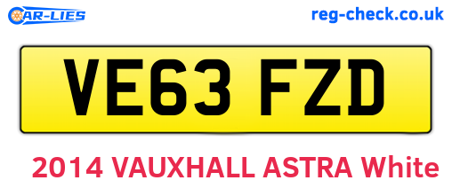 VE63FZD are the vehicle registration plates.