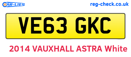 VE63GKC are the vehicle registration plates.