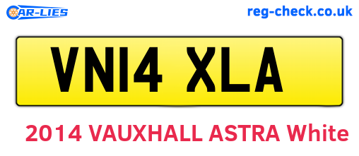 VN14XLA are the vehicle registration plates.