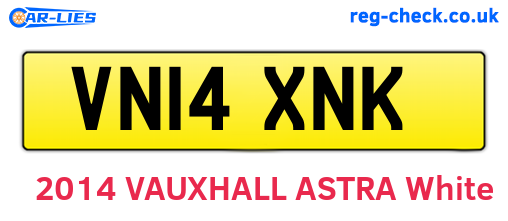 VN14XNK are the vehicle registration plates.