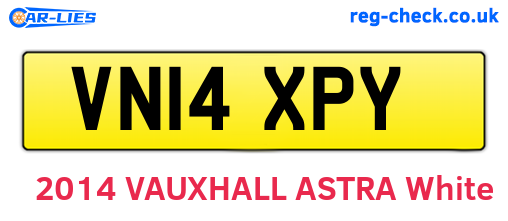 VN14XPY are the vehicle registration plates.