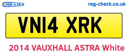 VN14XRK are the vehicle registration plates.