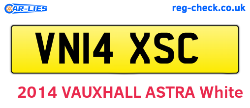 VN14XSC are the vehicle registration plates.