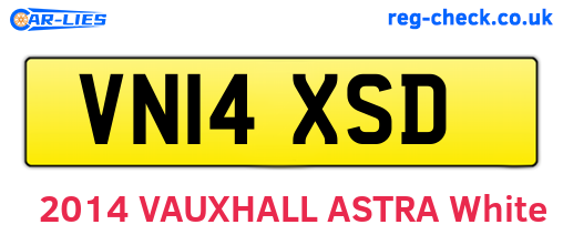 VN14XSD are the vehicle registration plates.
