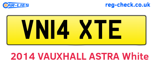 VN14XTE are the vehicle registration plates.