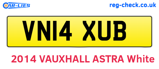 VN14XUB are the vehicle registration plates.