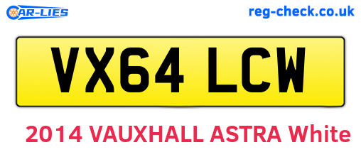 VX64LCW are the vehicle registration plates.