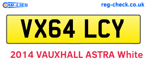 VX64LCY are the vehicle registration plates.