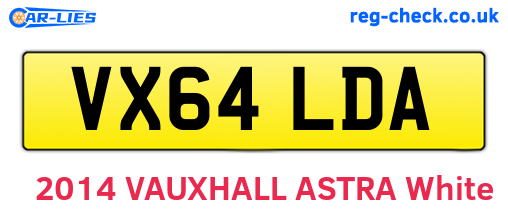 VX64LDA are the vehicle registration plates.