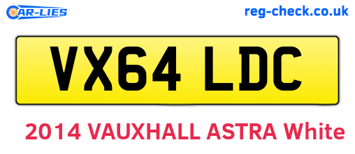VX64LDC are the vehicle registration plates.