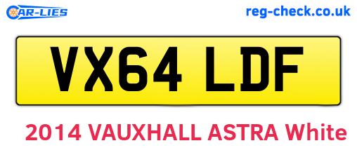 VX64LDF are the vehicle registration plates.