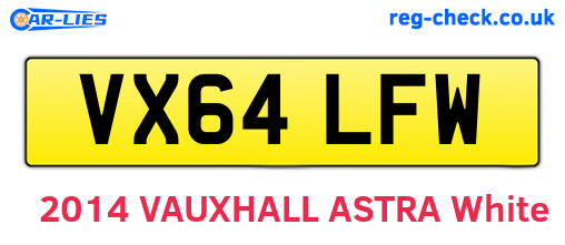 VX64LFW are the vehicle registration plates.