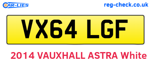 VX64LGF are the vehicle registration plates.