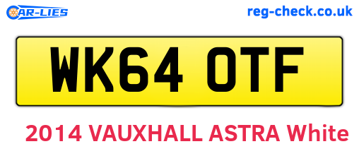 WK64OTF are the vehicle registration plates.