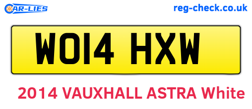 WO14HXW are the vehicle registration plates.