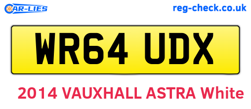 WR64UDX are the vehicle registration plates.