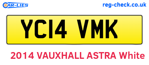 YC14VMK are the vehicle registration plates.