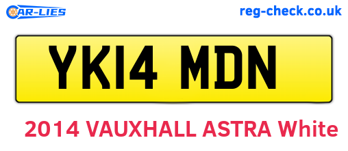 YK14MDN are the vehicle registration plates.