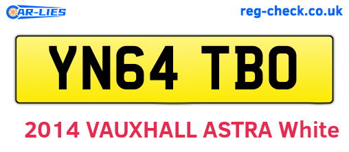 YN64TBO are the vehicle registration plates.