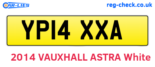 YP14XXA are the vehicle registration plates.