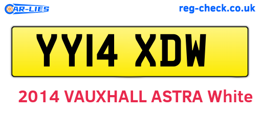 YY14XDW are the vehicle registration plates.