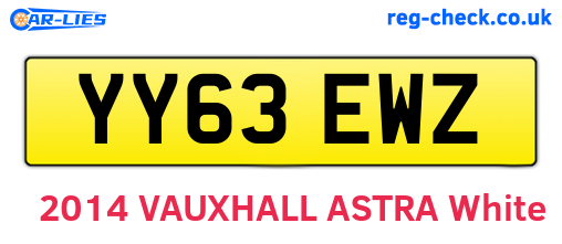 YY63EWZ are the vehicle registration plates.