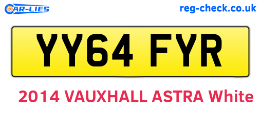 YY64FYR are the vehicle registration plates.