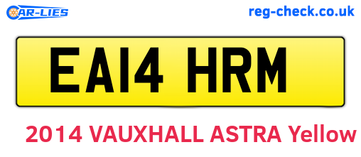 EA14HRM are the vehicle registration plates.