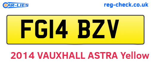 FG14BZV are the vehicle registration plates.