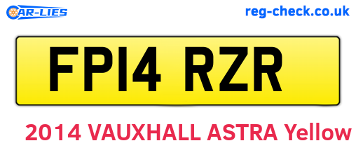 FP14RZR are the vehicle registration plates.