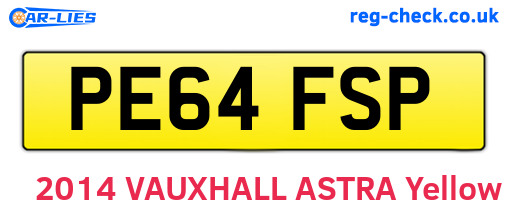 PE64FSP are the vehicle registration plates.