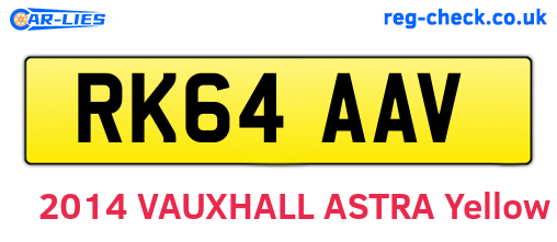 RK64AAV are the vehicle registration plates.