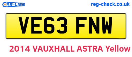 VE63FNW are the vehicle registration plates.