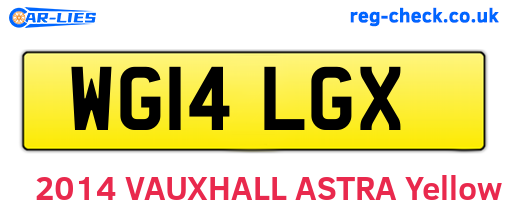 WG14LGX are the vehicle registration plates.