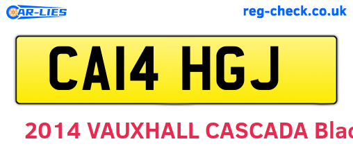 CA14HGJ are the vehicle registration plates.