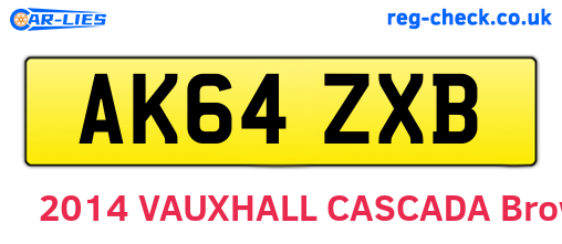 AK64ZXB are the vehicle registration plates.
