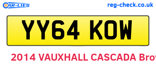 YY64KOW are the vehicle registration plates.