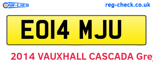 EO14MJU are the vehicle registration plates.