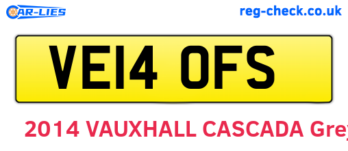 VE14OFS are the vehicle registration plates.