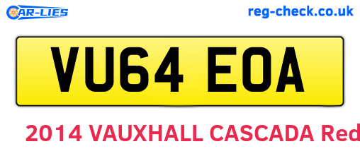 VU64EOA are the vehicle registration plates.