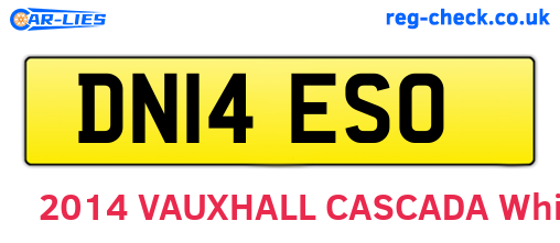 DN14ESO are the vehicle registration plates.