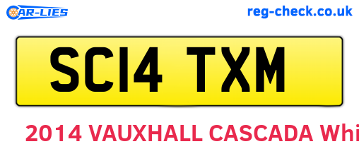 SC14TXM are the vehicle registration plates.