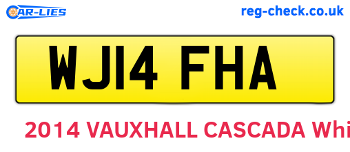 WJ14FHA are the vehicle registration plates.