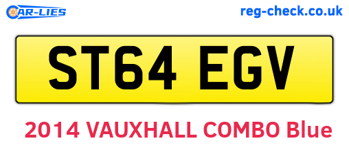 ST64EGV are the vehicle registration plates.