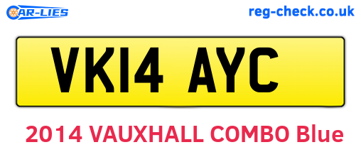 VK14AYC are the vehicle registration plates.