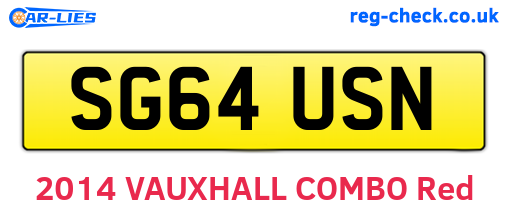 SG64USN are the vehicle registration plates.