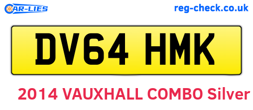 DV64HMK are the vehicle registration plates.