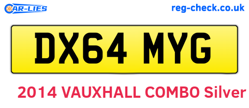 DX64MYG are the vehicle registration plates.